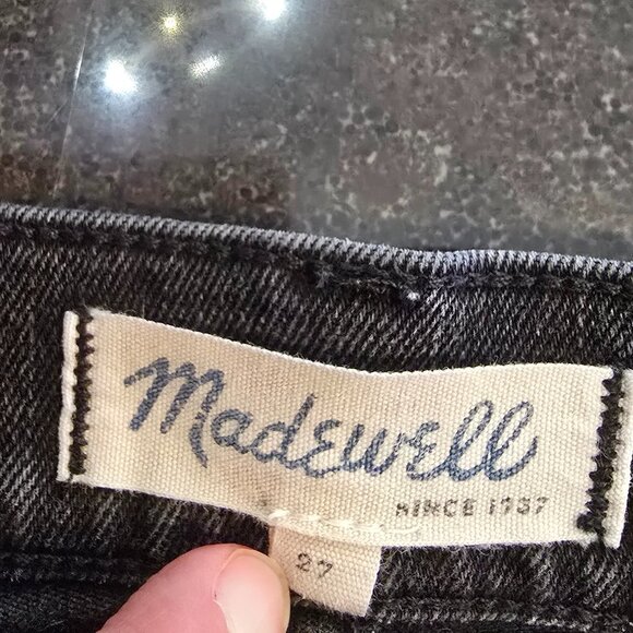 Madewell Lunar High Rise Washed Black Denim Shorts C1732 - Picture 6 of 8